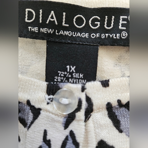 NWT - Silk Nylon Blend Dialogue Animal Print Cardigan - Size XL - Picture 8 of 8